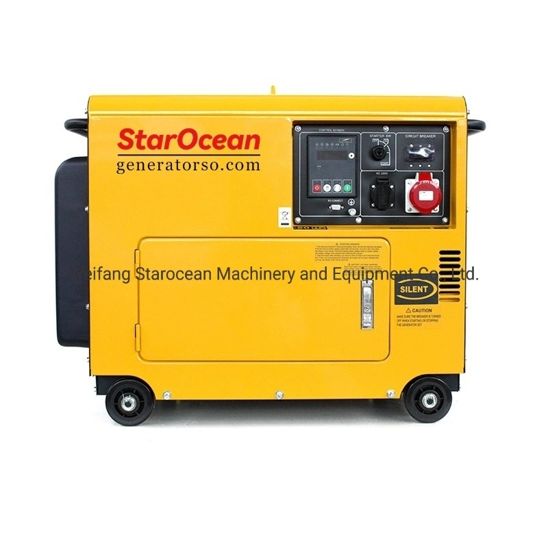 5kw 5kVA Air-Cooled Single Cylinder Super Silent Type Diesel Generator Match 186fae Diesel Engine with Over Voltage Protection