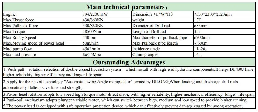 43t Horizontal Directional Drilling Rig HDD Machine Construction Machine for Underground Pipe