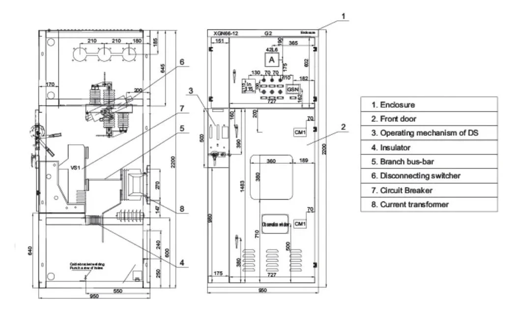 Kodery Indoor 11kv 24kv 33kv Ring Main Unit Rmu Sf6