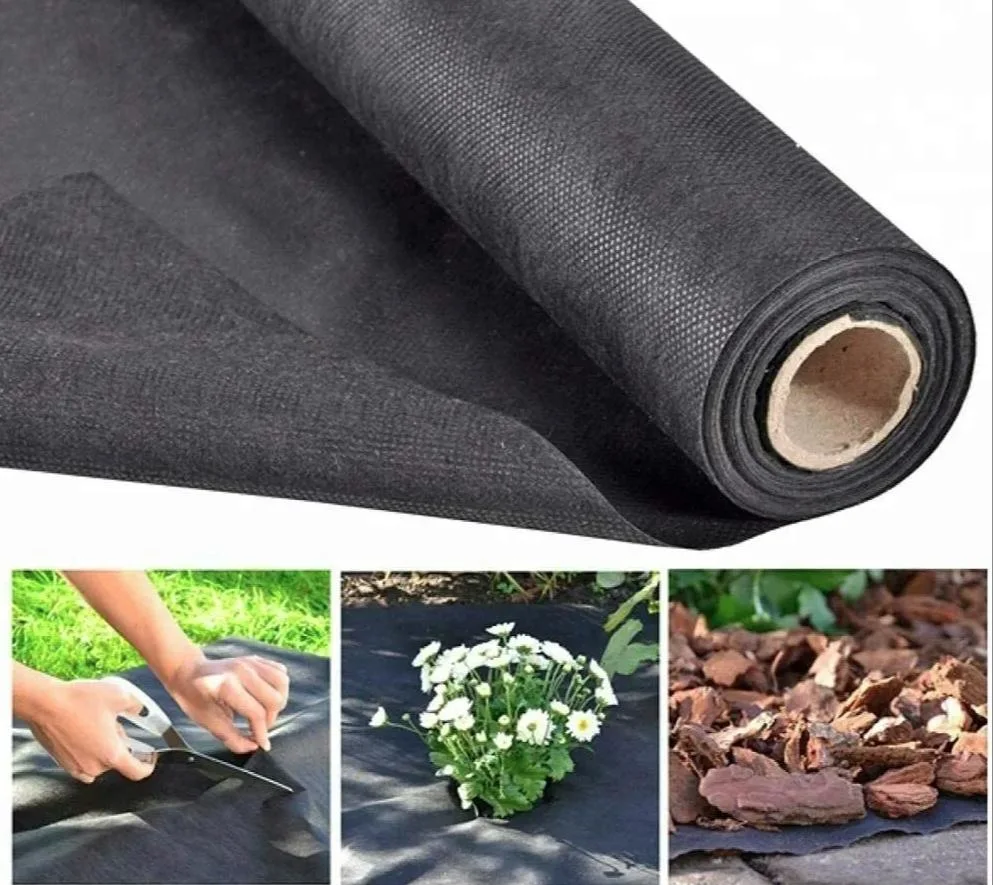 Landscape Fabric Weed Mat Black Ground Cover PP Material More Environmental