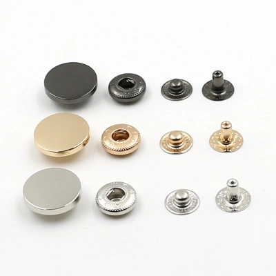 Custom Logo 4 Parts Snap Fastener Press Metal Snap Buttons for Clothes