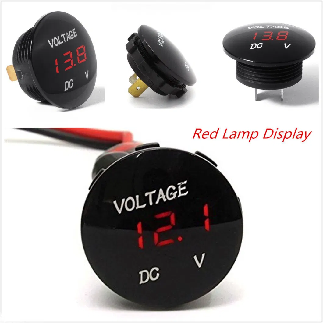 12V-24V Car Motorcycle LED Digital Display DC Voltmeter Socket Waterproof