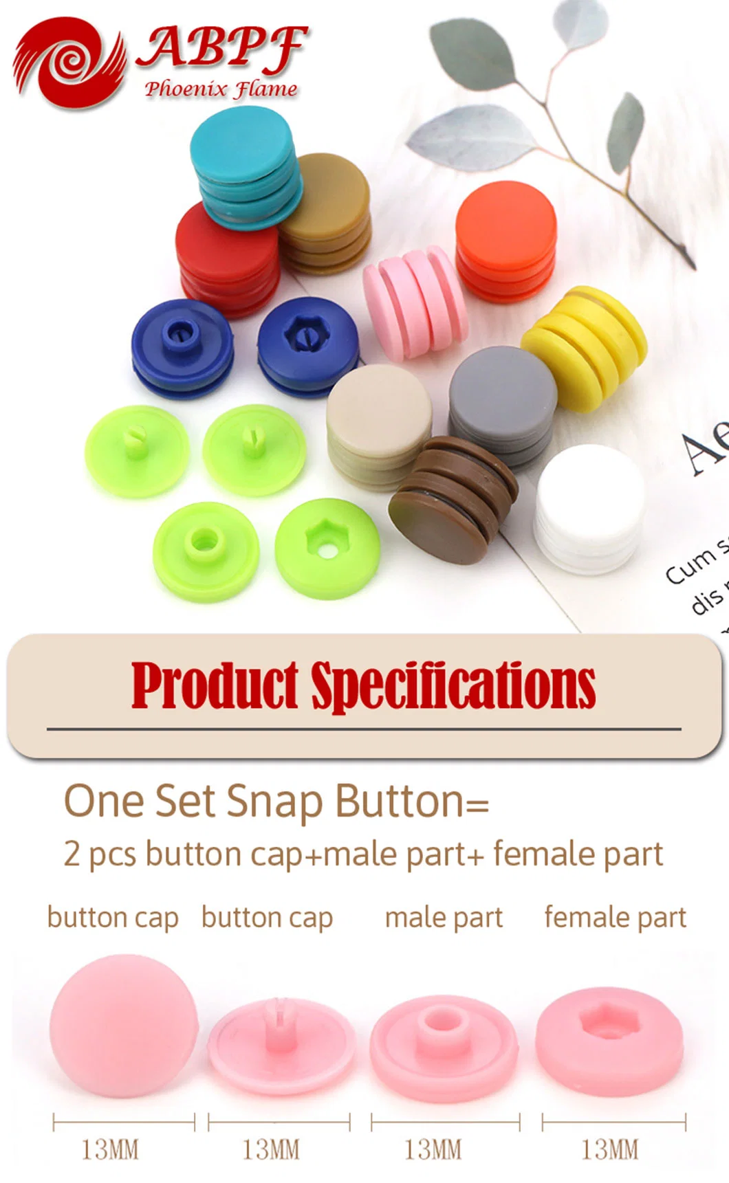 Factory Wholesale Colorful T3/T5/T8 Plastic Press Snap Button POM Snaps