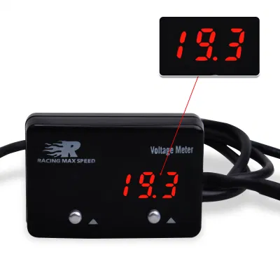 Voltmetro digitale Voltmeterf LED rosso/blu con voltmetro digitale Voltmeterf Tester per misuratori di tensione DC 9-16 V.