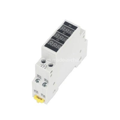 Misuratore di tensione modulare trifase da 80 V a 500 V CA LED Voltmetro per guida DIN con display digitale