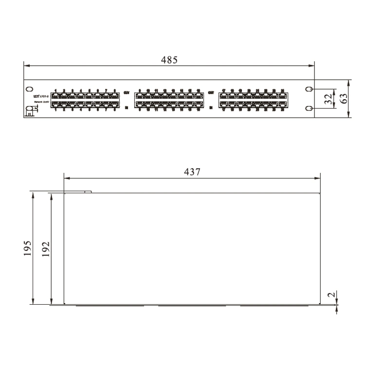 RJ45 1000MB Network 24 Ports Signal Surge Protection Device