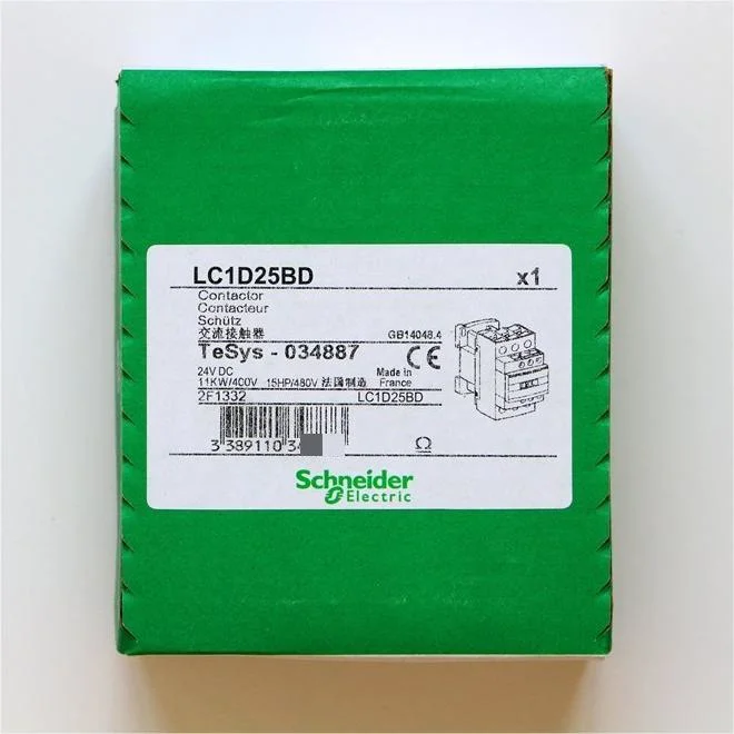 LC1d25bd Contactor Tesys Deca 3p (3 NO) AC-3/AC-3e 0 to 440V 25A 24VDC Coil LC1d25bd