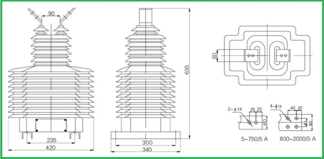 Lzzbj71-35W 35kv 200-2500A Outdoor High Voltage Dry Current Transformer