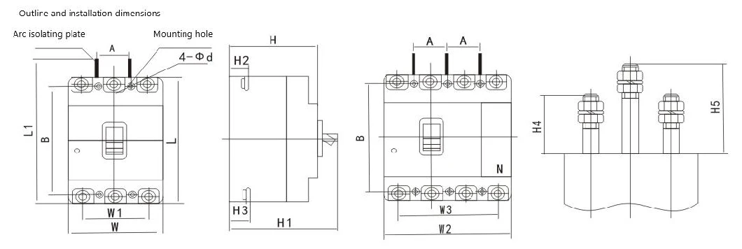 Series Thermo Magnetic Adjustable Molded Case Circuit Breaker