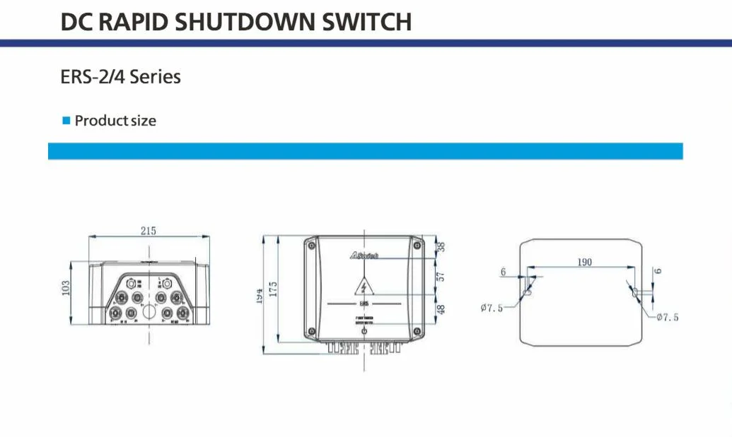 IP66 String Level Automatic Solar PV System Isolator 1500V 55A DC Fireman Switch Rapid Shutdown Switch