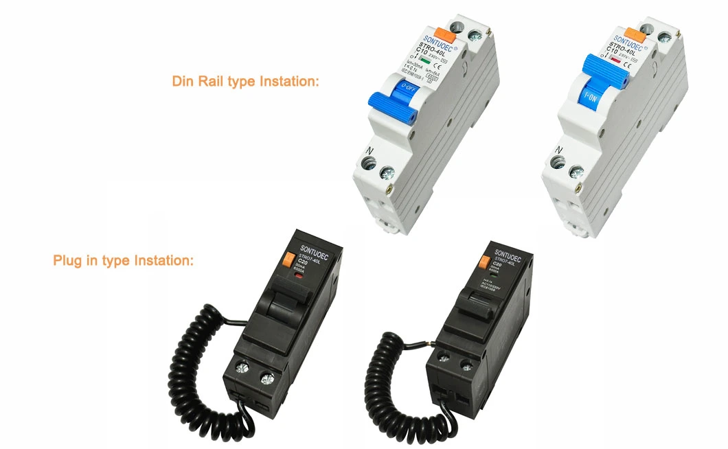 Sontuoec Brand Plug in &amp; DIN Rail Type Circuit Breaker RCBO 1p+N