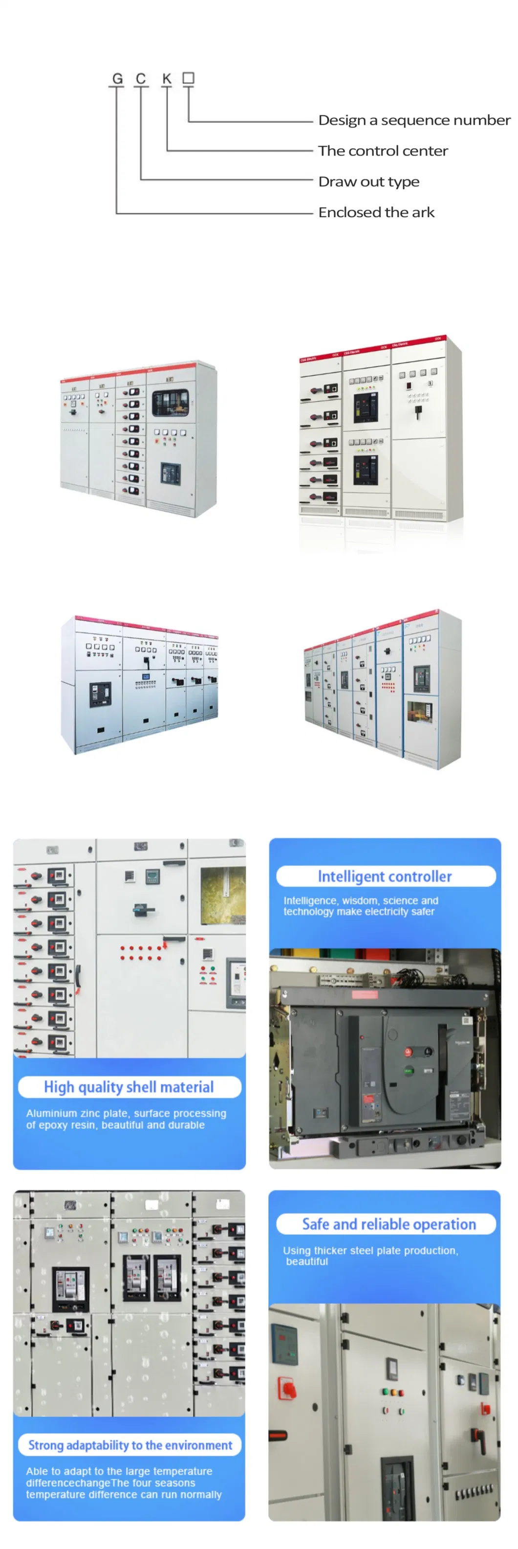 415V Gck Type Low Voltage Drawable Type Electrical Board Switchgear Distribution Switchboard