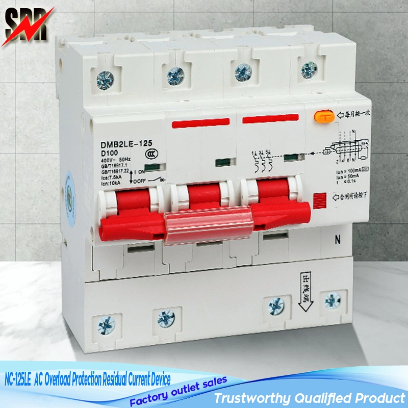 Nc-125le AC63A, AC80A, AC100A, AC125A Overload Protection Residual Current Device (RCD/RCBO)