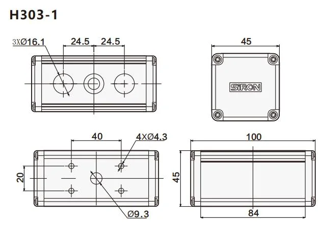 Siron Control Box Hole Size 16mm Aluminum Switch Push Button Box