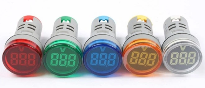 LED Digital Display Large Screen Circular AC Voltmeter Indicator Lamp