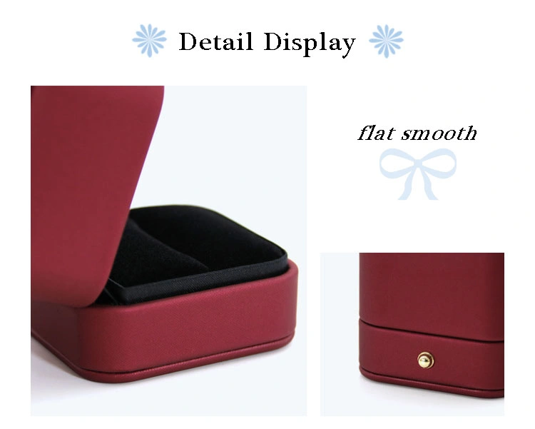 PU Leather Jewelry Clamshell Round Corner Decorative Gold Button display Box Delicate Elegant fashion Shape Custom Logo