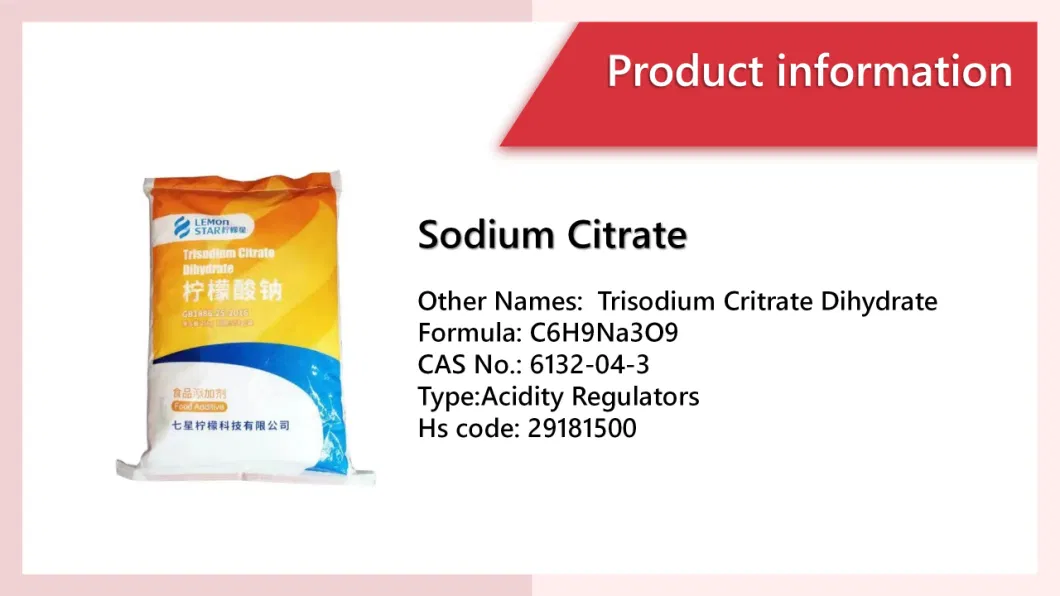 Manufacturer Acid Citric Salt with High Quality Food Grade Sodium Citrate / Trisodium Citrate Dihydrate