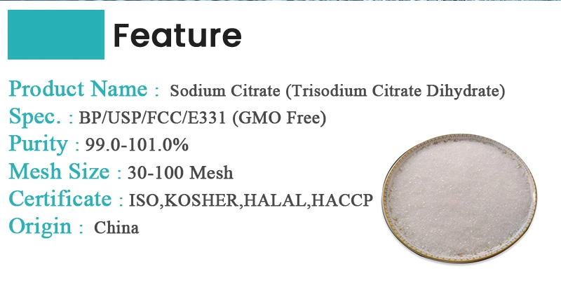 Food Additive Trisodium Citrate Dihydrate E331 Sodium Citrate Powder