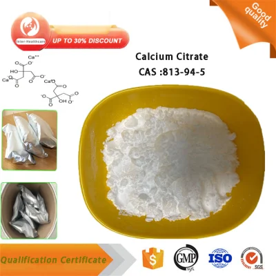 Großhandel Lebensmittelqualität Nährstoffbefestigung Calciumzitrat Pulver CAS 813-94-5 Calciumzitrat