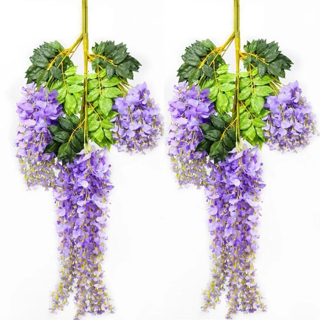 High Quality Silk Decorative Artificial Wisteria Flowers Garland