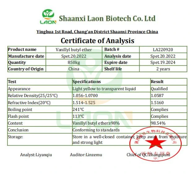 Vanillyl Butyl Ether for Daily Care Warming Agent CAS 82654-98-6