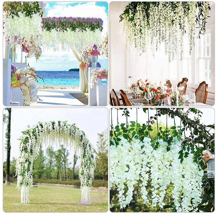 Popular Products Suitable Price Artificial Wisteria Hanging Flowers Artificial Plant Wall Hanging Fake Flowers Wedding Decoration Whosale Wisteria