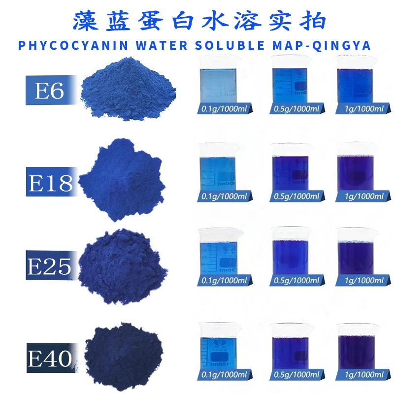 Natural Food Additive Plant Pigment Blue Color Spirulina Extract Phycocyanin E6 E18 E25 E40 Phycocyanin