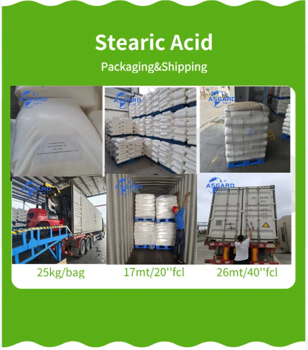 Factory Price 57-11-4 Organic Acid Triple Pressed Rubber/Cosmetic Grade Stearic Acid with ISO (1801/1810/1820/1838/1842/1860/1865)