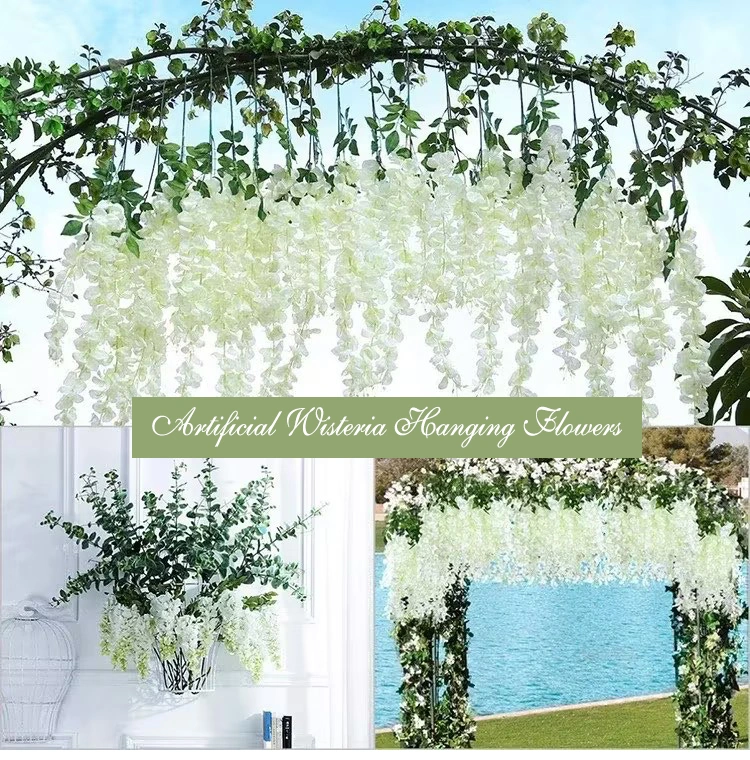 Popular Products Suitable Price Artificial Wisteria Hanging Flowers Artificial Plant Wall Hanging Fake Flowers Wedding Decoration Whosale Wisteria