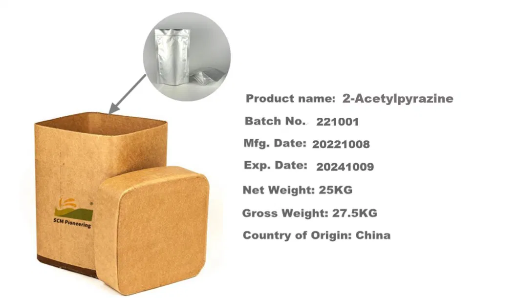 Synthetic Fragrance 2-Acetyl Pyrazine Powder for Food /Meet/Tobacco etc. CAS: 22047-25-2