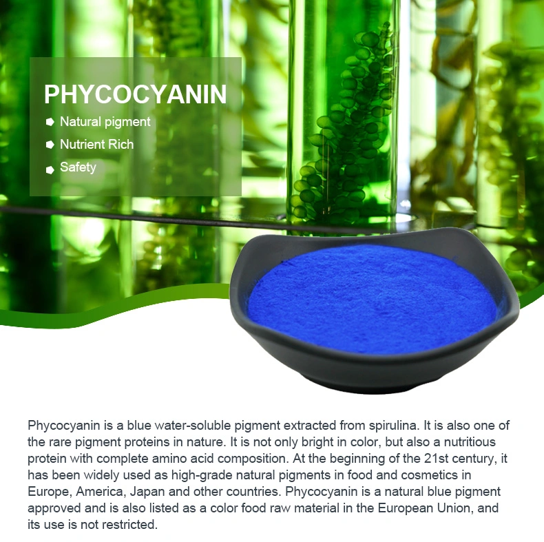 Natural Blue Color Pigment Spirulina Extract Powder Phycocyanin E6 E10 E18