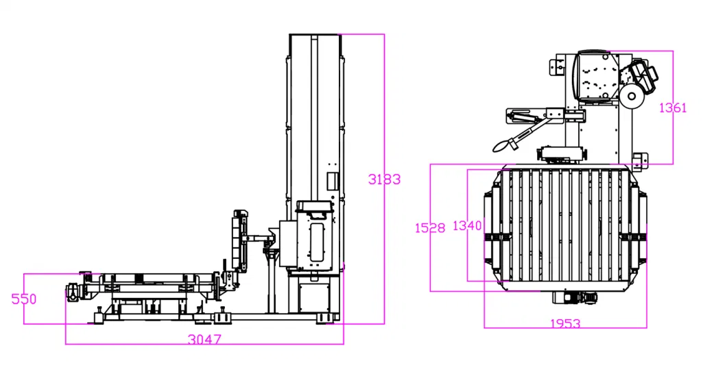 Online Fully Automatic Packaging/ Packing Winding Machine with Input&Output Conveyor Stretch Film Pallet Wrap/Wrapping Machine