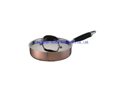Big Capacity Stainless Steel Fry Pan Skillet with Copper Painting