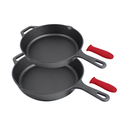  Heat-Resistant Kitchen Pre-Seasoned Anti-Rust Fry Pan Nitriding Cast Iron Skillet Pan