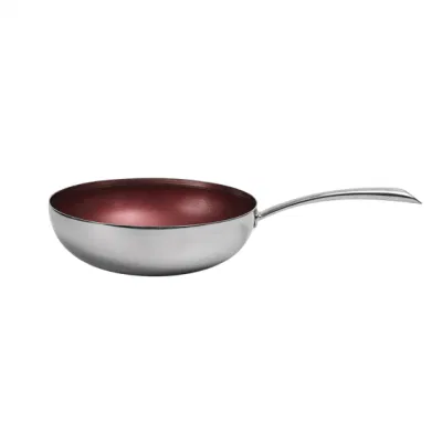  Nonstick Coating Red Colour Stainless Steel Cookware 28cm Wok