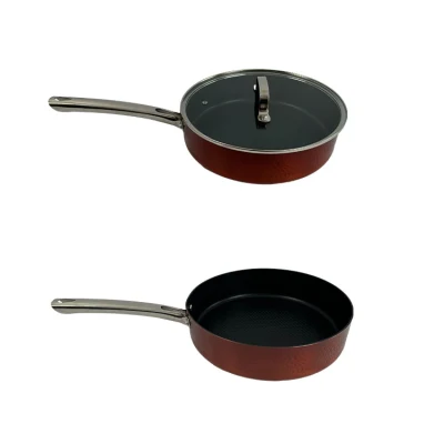  Cookware Manufacturer Wholesale Honeycomb Nonstick Cooking Pan 3-Ply Stainless Steel Non Stick Deep Frying Pan
