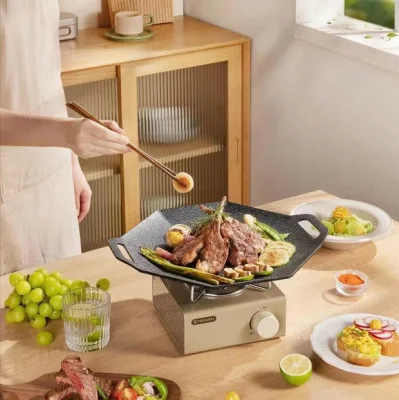  Camping Octagonal Frying Pan Griddle Grill Pan for Outdoor and Kitchen Cooking