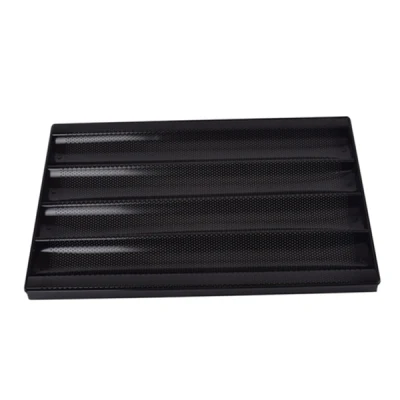 Factory Wholesale Food Safe Bakery Bakeware Aluminium Non Stick Perforated French Bread Baking Pan Baguette Mold Baking Pan