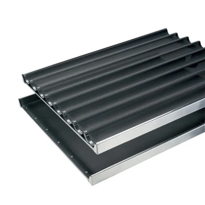 Factory Wholesale Food Safe Bakery Bakeware Aluminium Non Stick Perforated French Bread Baking Pan Baguette Mold Baking Pan
