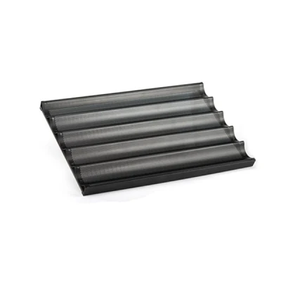 Factory Wholesale Food Safe Bakery Bakeware Aluminium Non Stick Perforated French Bread Baking Pan Baguette Mold Baking Pan