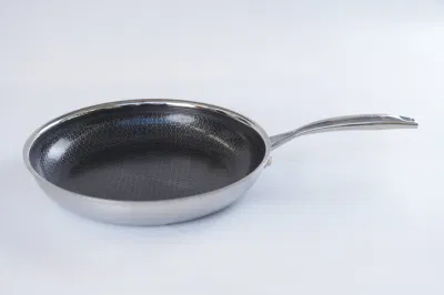 2024 Best Selling Cookware Tri-Ply Stainless Steel Ceramic Honey Comb Non-Stick Pfoa &amp; Pfas Free Frying Pan