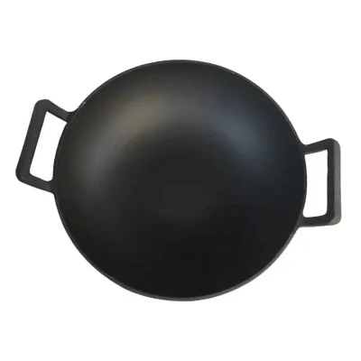 Small and Large Cast Iron Wok Cooking Wok No Coating Non-Rusting Classical Camping Pot
