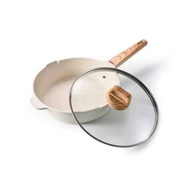  Durable Thickened Non-Stick Coating Scratch-Resistant Frying Pan with Lid