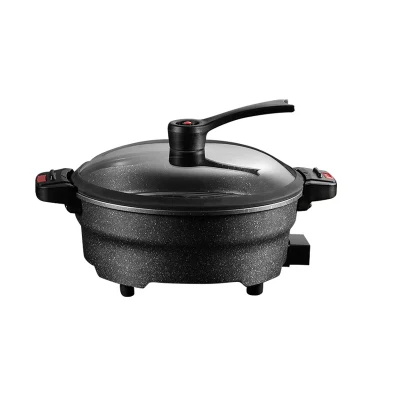  Electric Skillet with Low Pressure Function 32cm Non-Stick Coating with Temperature Control