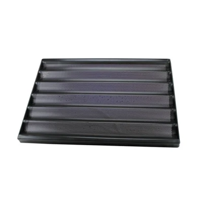 Factory Wholesale Food Safe Bakery Bakeware Aluminium Non Stick Perforated French Bread Baking Pan Baguette Mold Baking Pan