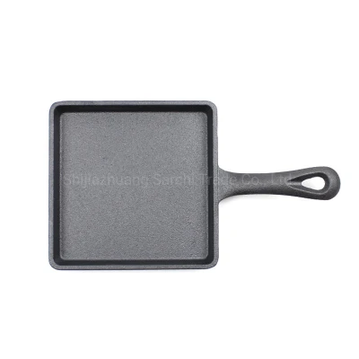  Small Square Mini Cast Iron Frying Pan for Grill Meat Veg Pub Starter