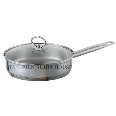 Big Capacity Stainless Steel Fry Pan Skillet with Copper Painting