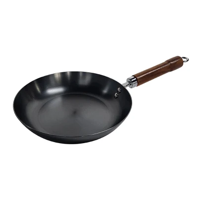 Featherweight Design Carbon Steel Frying Pan Non-Stick Carbon Steel Chef Pan with Removable Silicone Handle