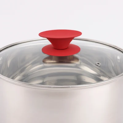 Colorful Stainless Steel Frypan Wok Saute Pan with Red Silicone Handle