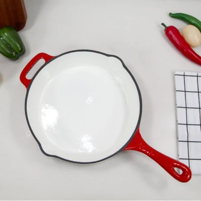  10&quot; Cast Iron Frying Pan Skillet Cast Iron Cookware Sets Wok Pan with Iron Handle